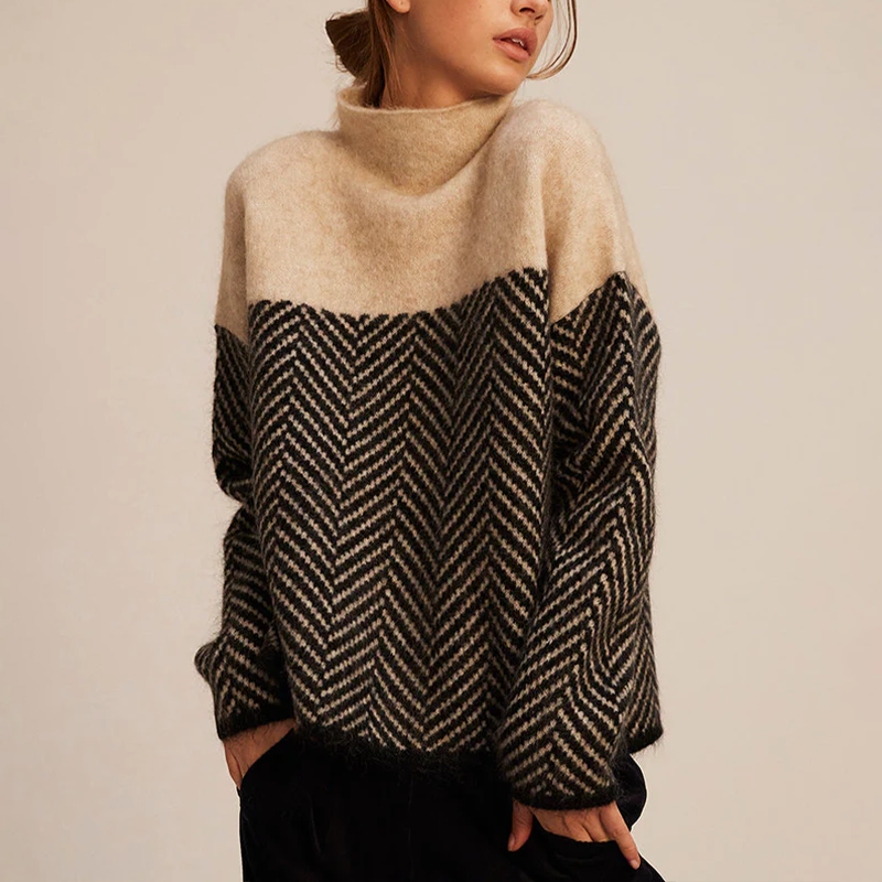 Mila contrast graphic knit jumper – image 2