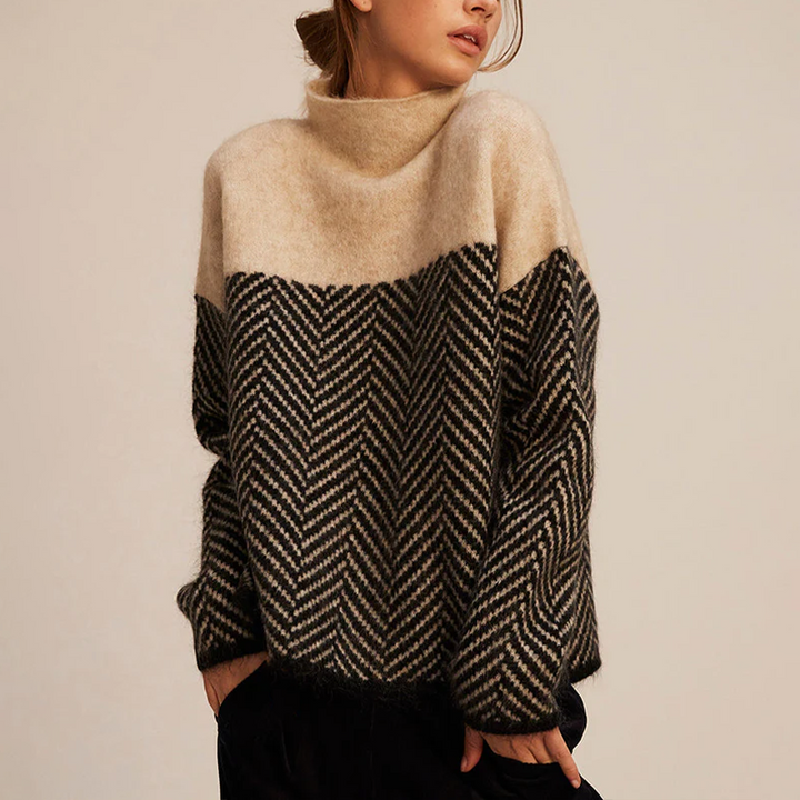 Mila contrast graphic knit jumper – image 2