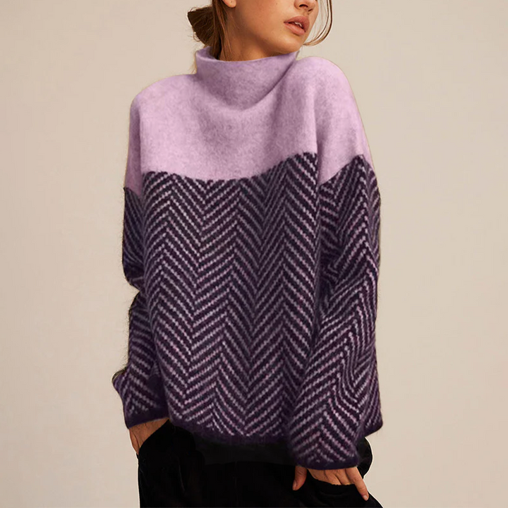Mila contrast graphic knit jumper – image 3