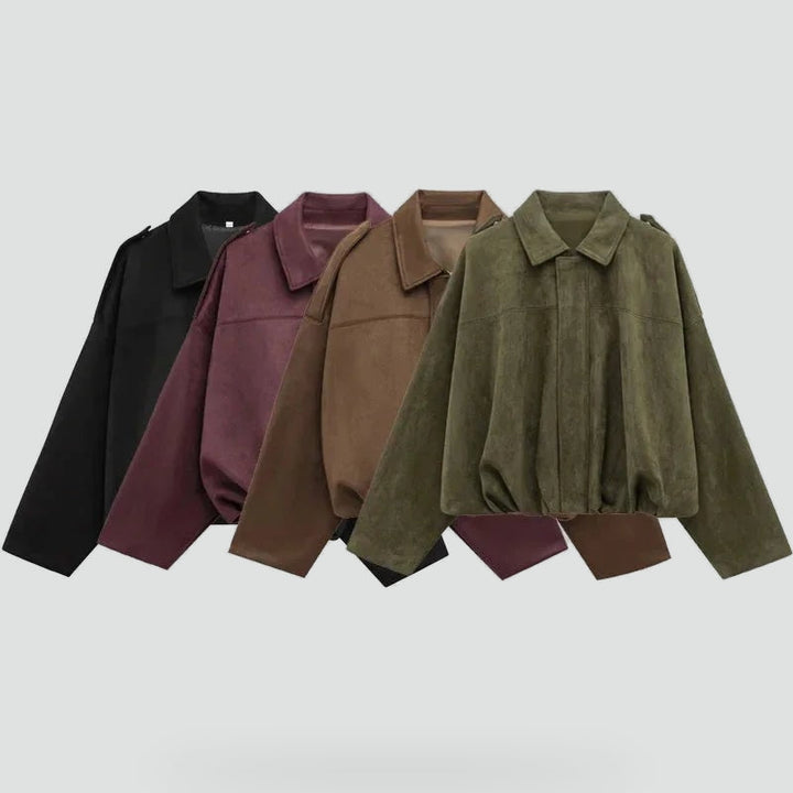 Juniper relaxed suede look jacket in brown