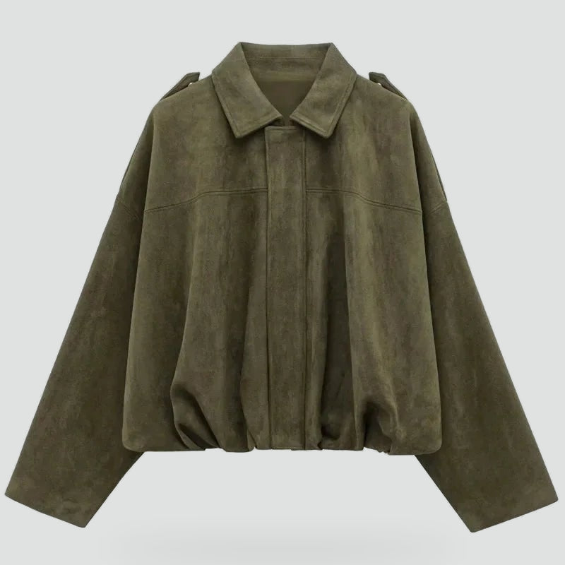 Juniper relaxed suede look jacket, detail