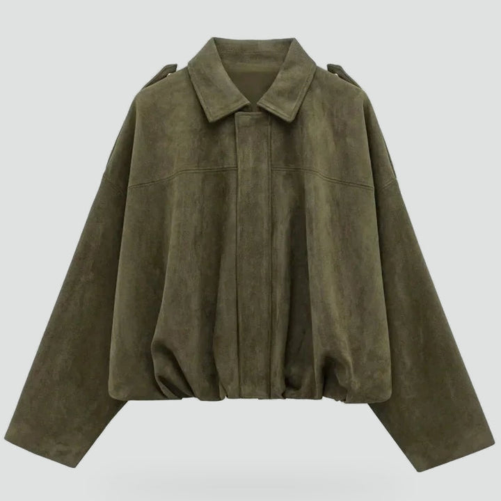 Juniper relaxed suede look jacket, detail