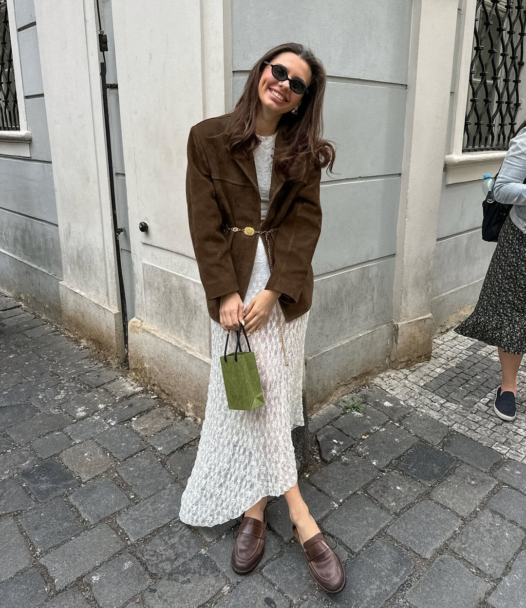 Tamara brown suede look utility jacket, front view