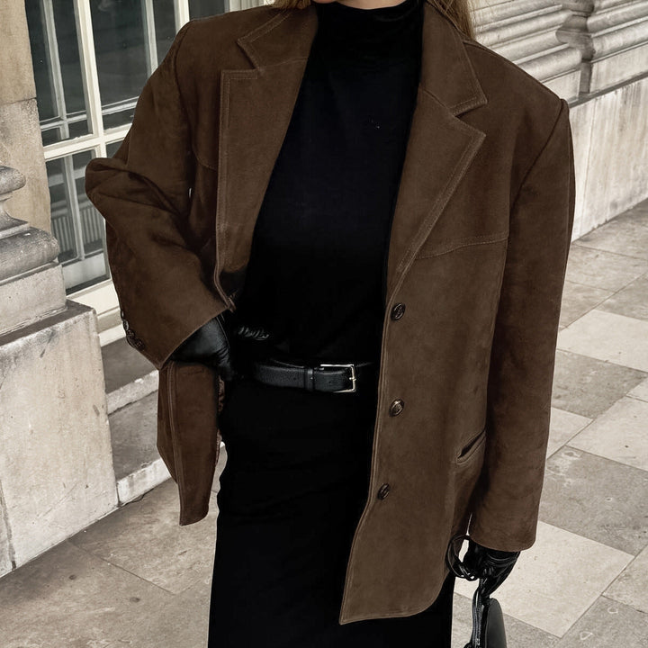Tamara brown suede look utility jacket