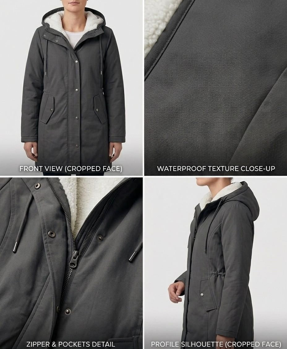 Signe longline fleece lined parka, full length