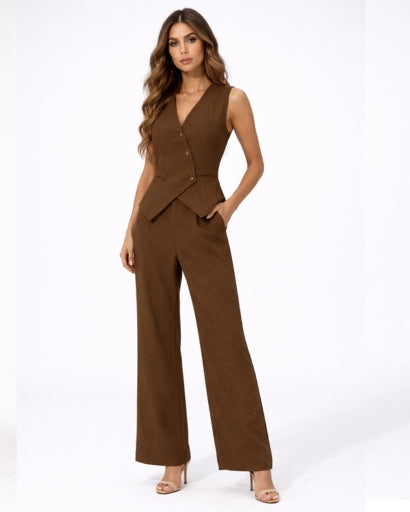 Halle waistcoat and trouser set in beige