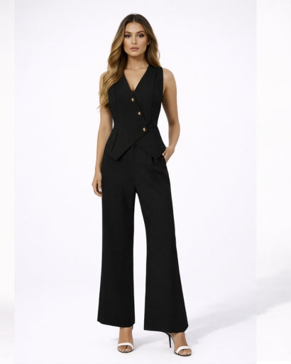 Halle waistcoat and trouser set in brown