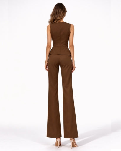 Halle waistcoat and trouser set, back view