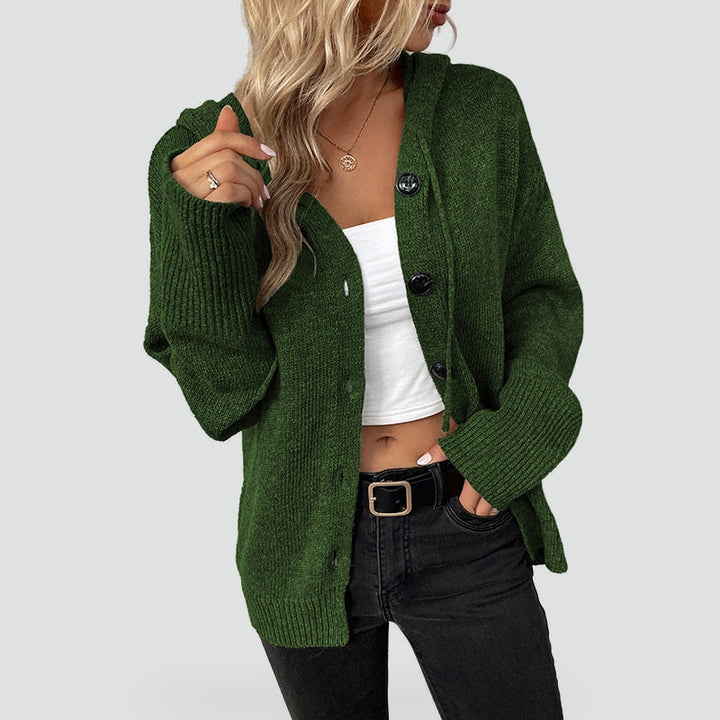 Elke hooded cardigan, front view