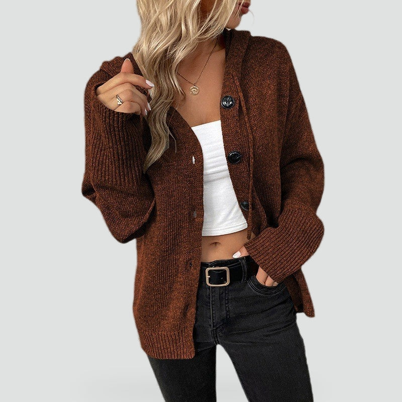 Elke hooded cardigan, back view