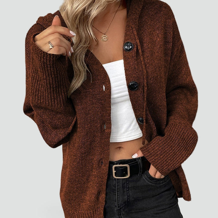 Elke hooded cardigan in navy