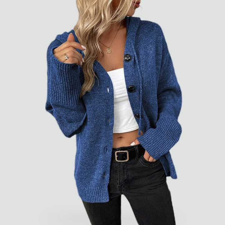 Elke hooded cardigan in khaki