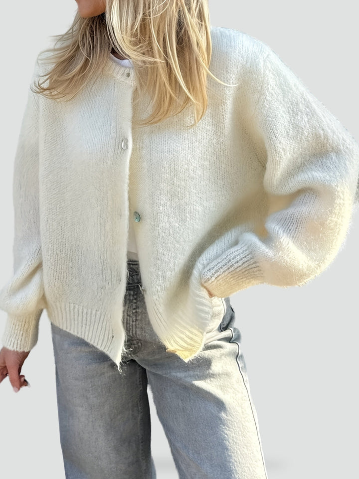 Pippa round neck cardigan in pink