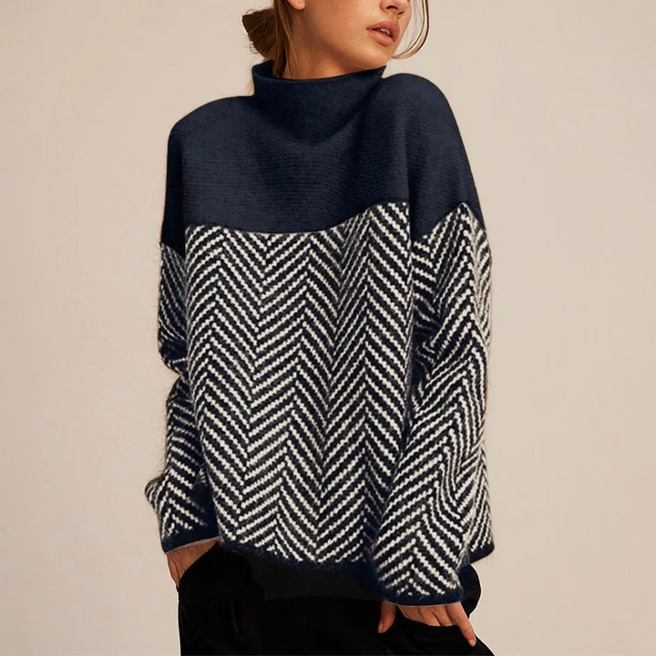 Mila contrast graphic knit jumper – image 4