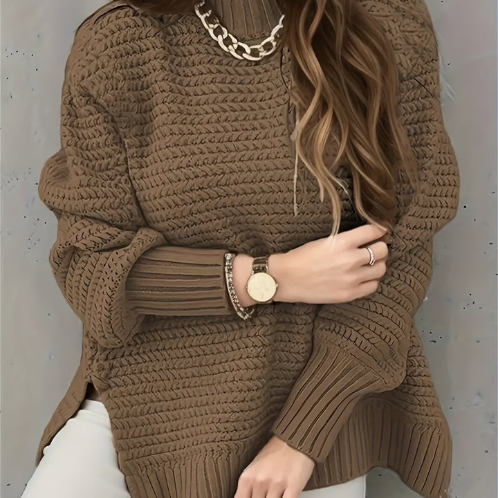 Margit oversized mock neck cable knit jumper – image 11