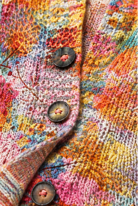 Alys Elegant Painterly Floral Open Front Cardigan - image 6
