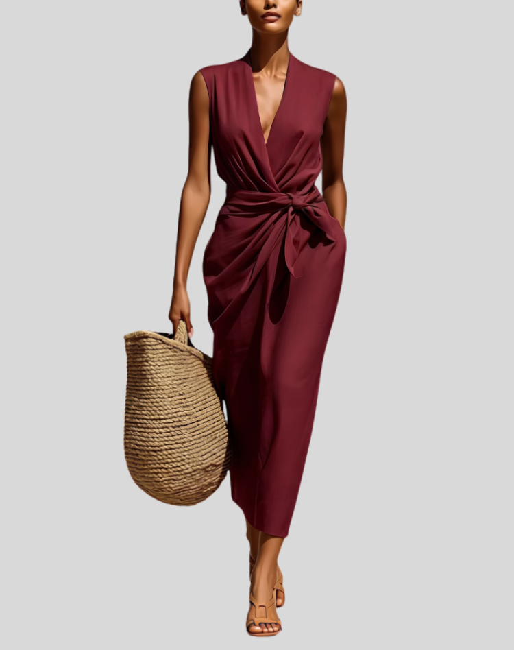 Anneliese wrap dress in black