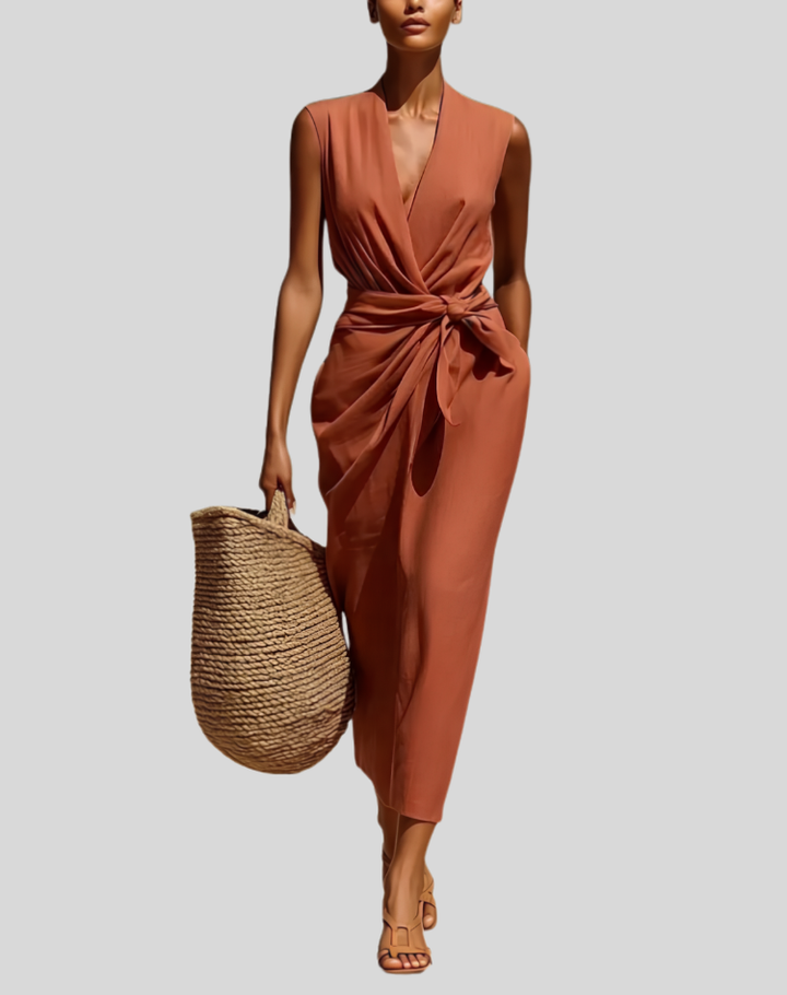 Anneliese wrap dress in white