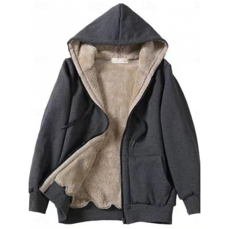 Briony soft lined hooded jacket with zip – image 4