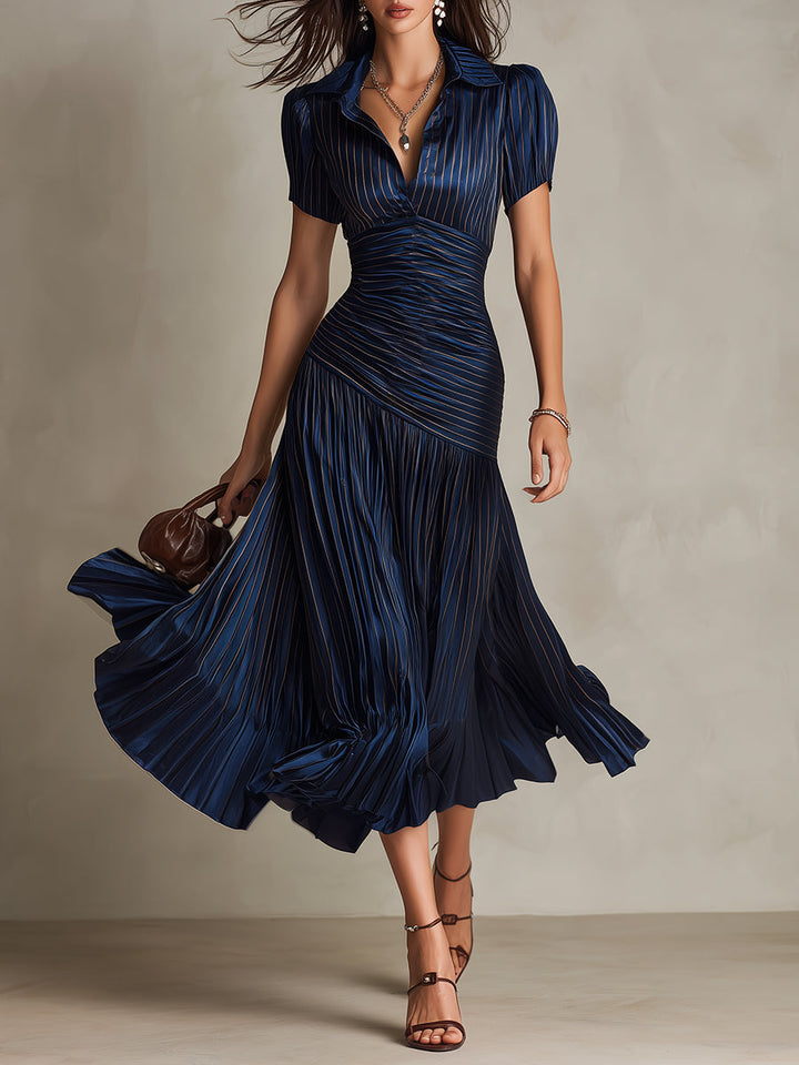 Mira striped satin midi dress – image 5