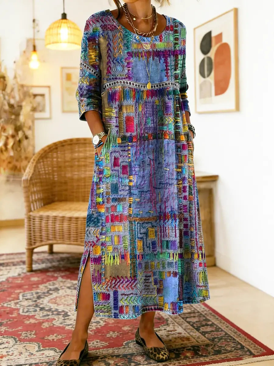 Indra patchwork denim dress – image 2