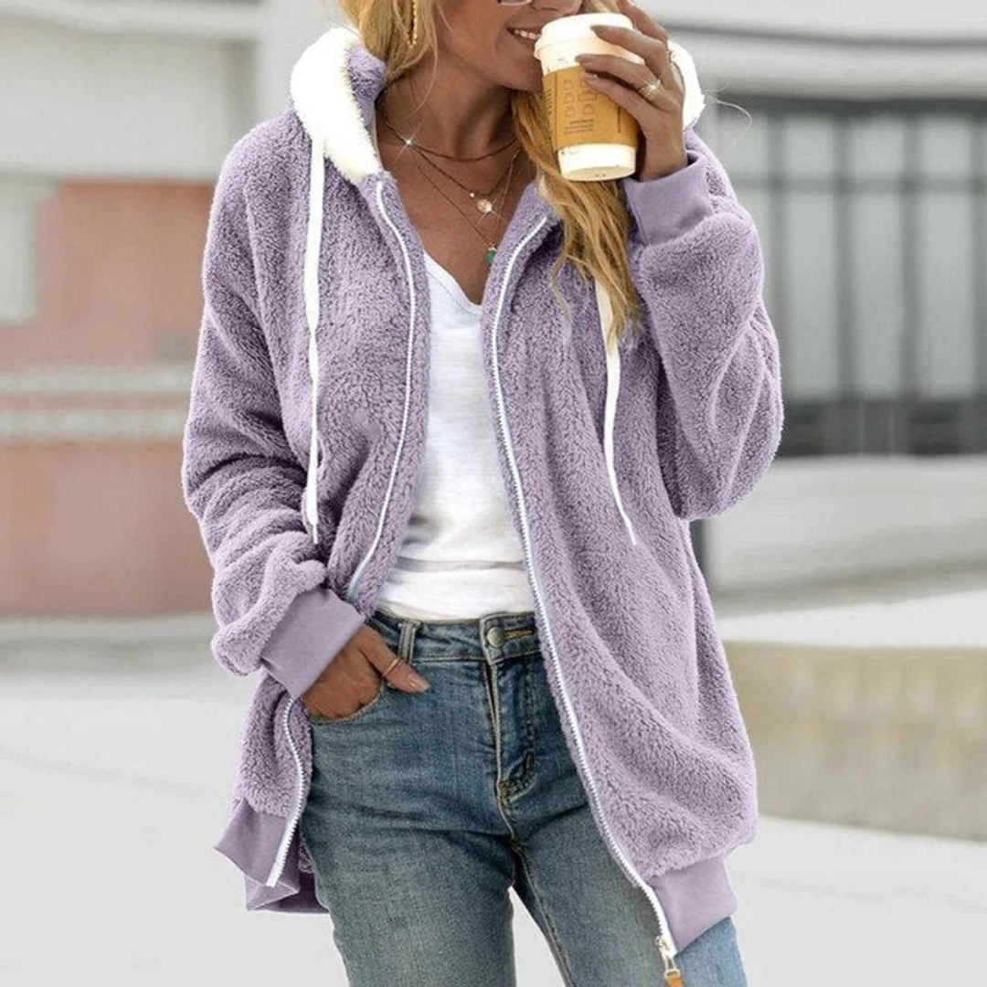 Freya teddy fleece jacket in blue