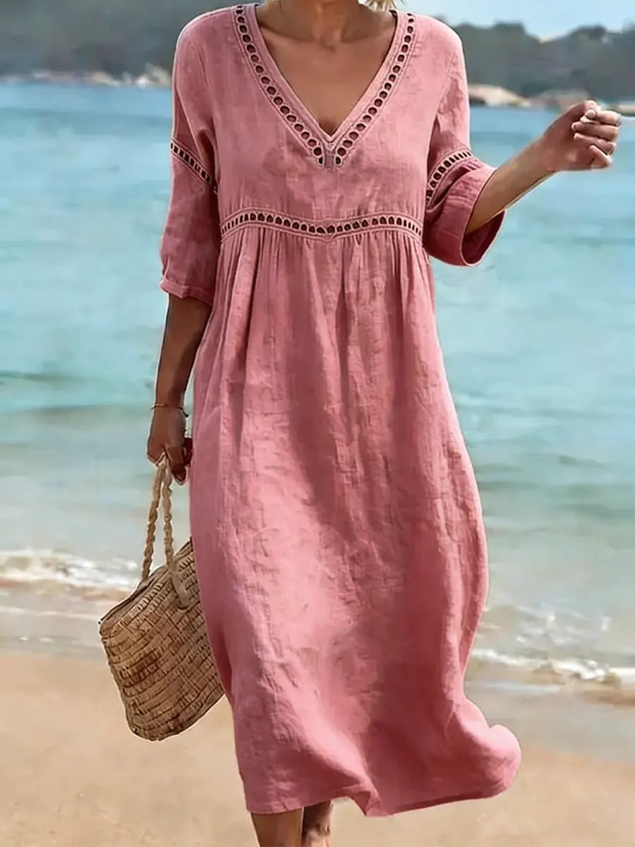 Elinor V neck midi dress – image 6