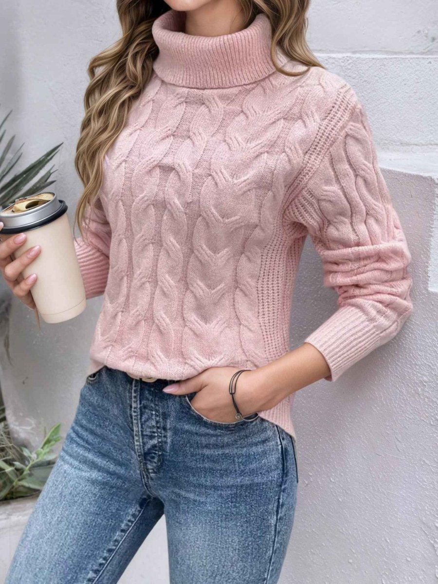 Jessamine cable knit jumper in light grey