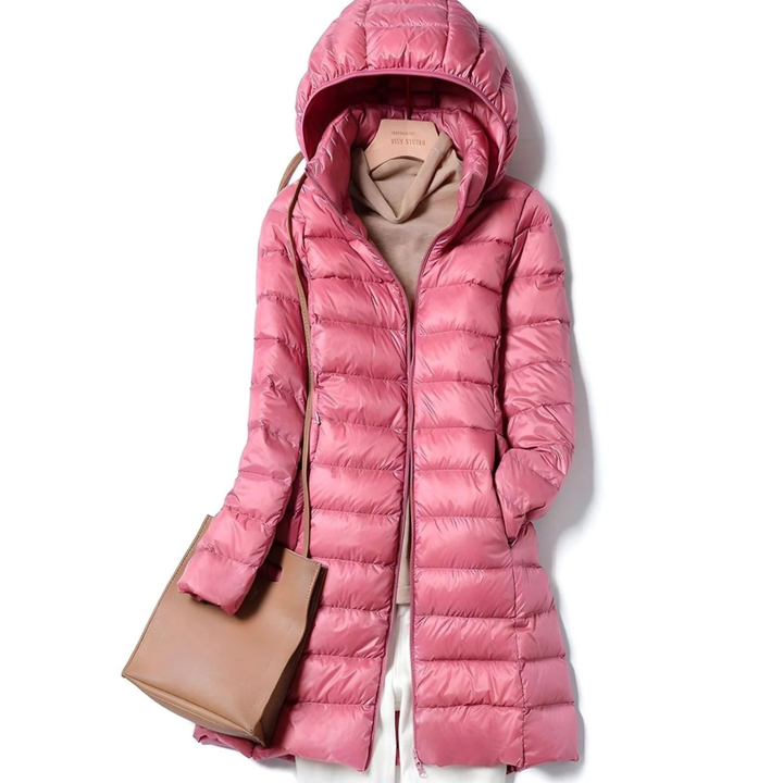 Felina longline hooded quilted jacket with zip