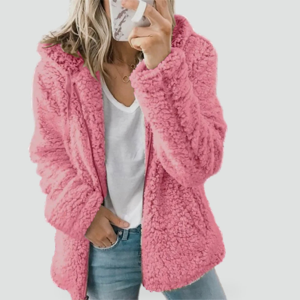 Hattie hooded fleece jacket with pockets