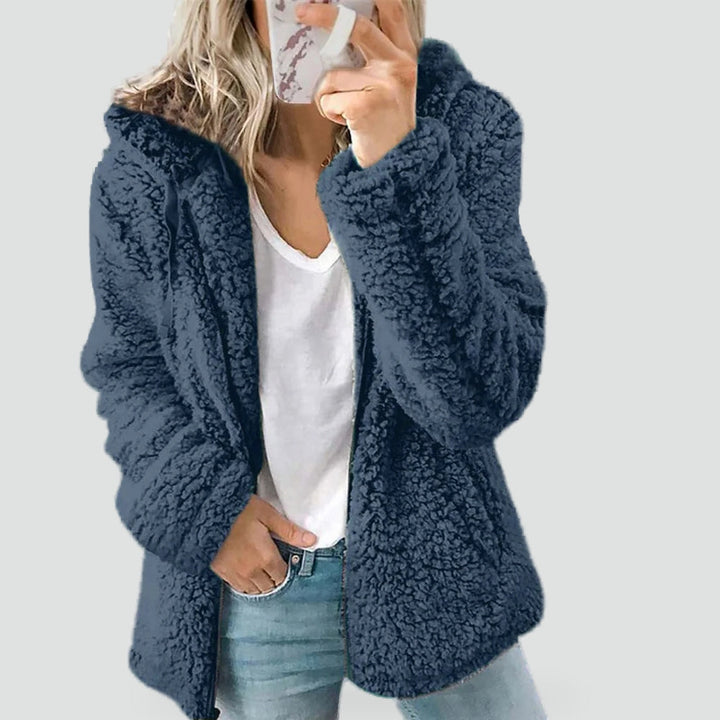 Hattie hooded fleece jacket in blue