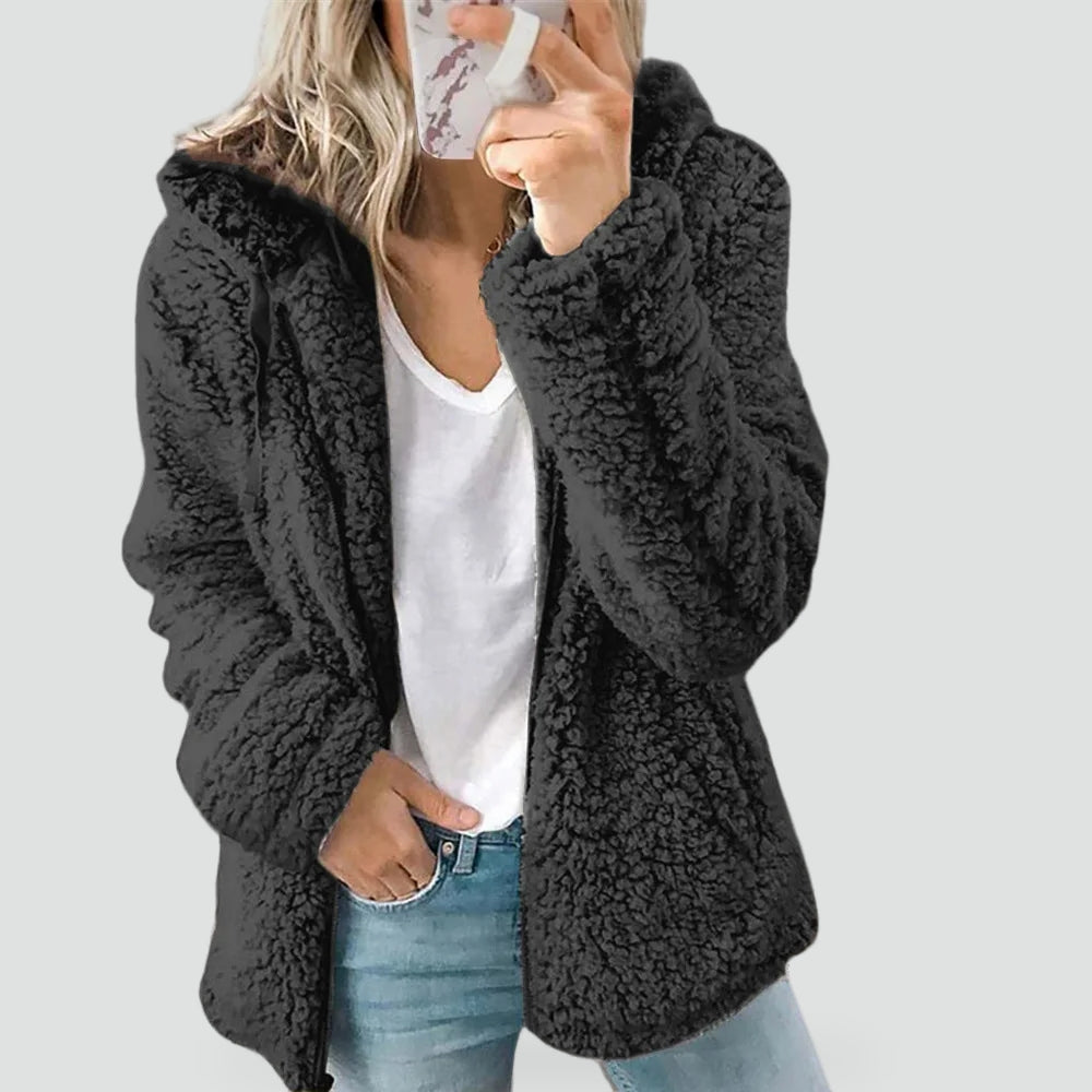 Hattie hooded fleece jacket in pink