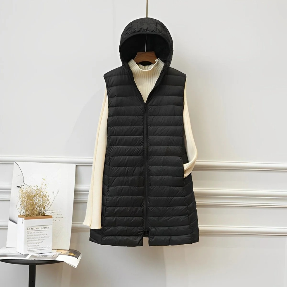 Editha longline gilet in khaki