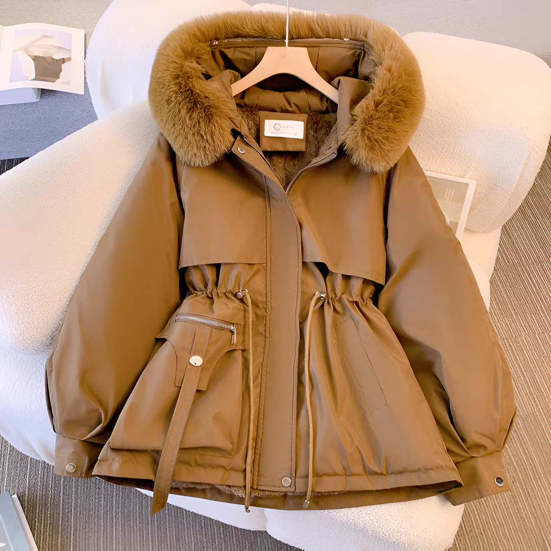 Celandine padded jacket with faux fur hood – image 5