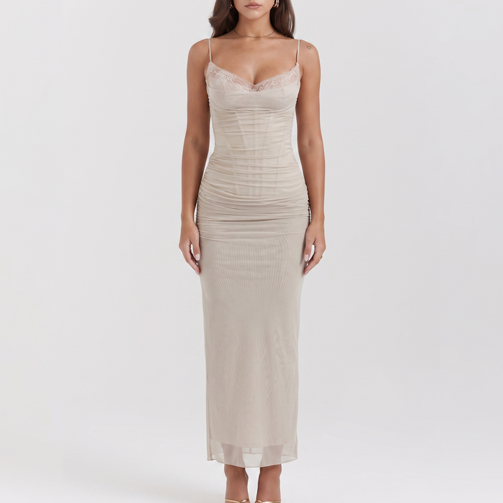 Vienne Satin Corset Maxi Dress