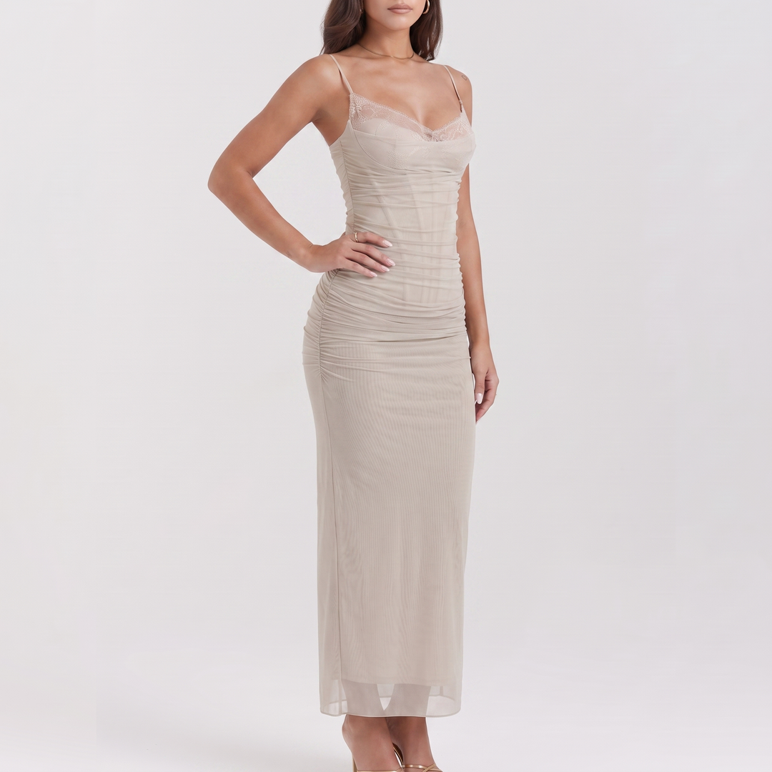 Vienne Satin Corset Maxi Dress