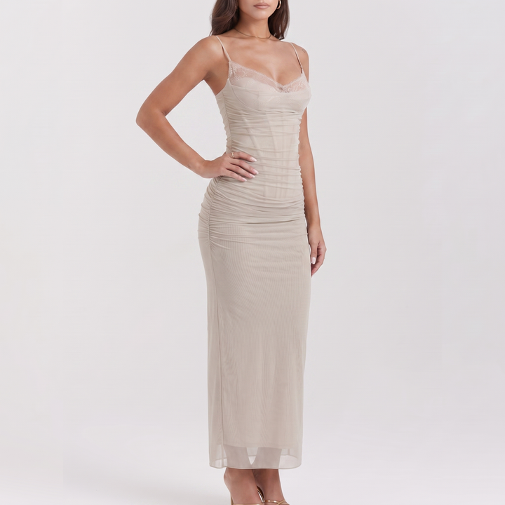 Vienne Satin Corset Maxi Dress