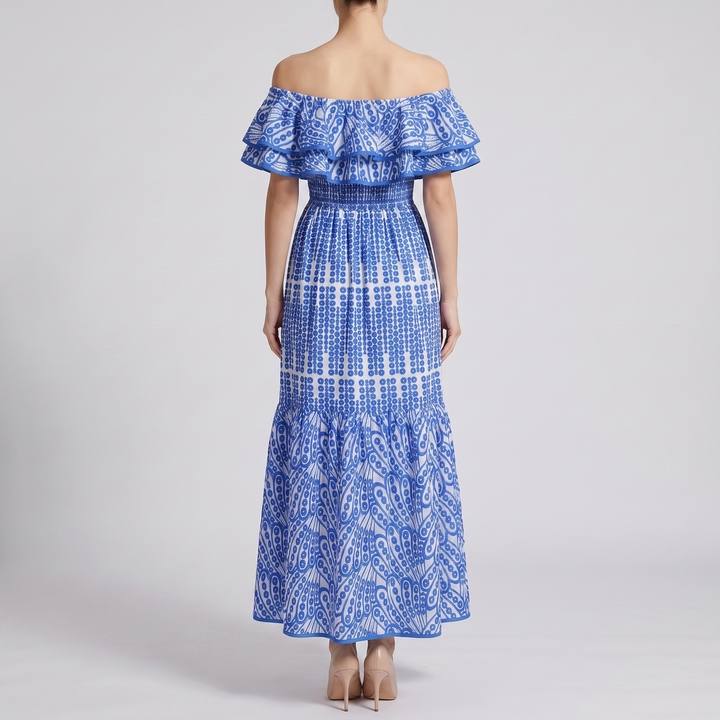 Odile Ruffle Cutout Maxi Dress