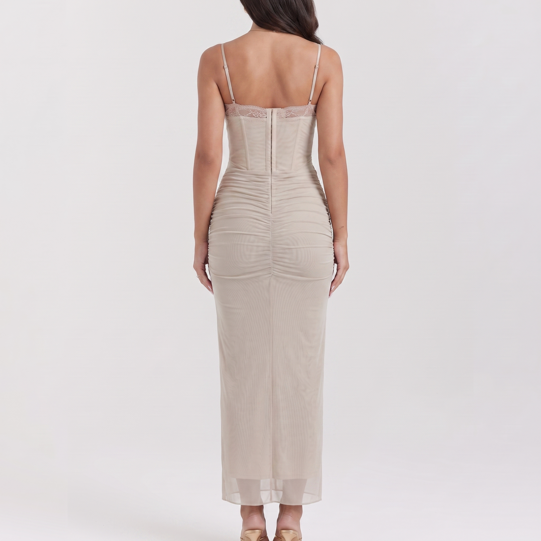 Vienne Satin Corset Maxi Dress