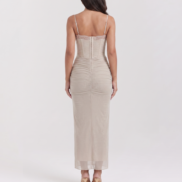 Vienne Satin Corset Maxi Dress
