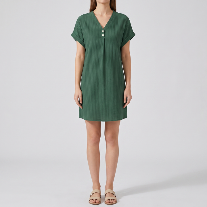 Thea Button-Front Midi Dress