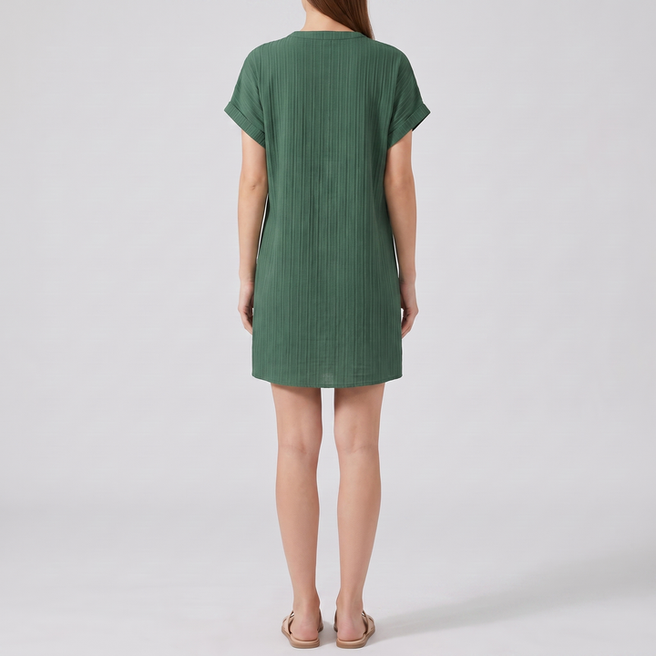 Thea Button-Front Midi Dress