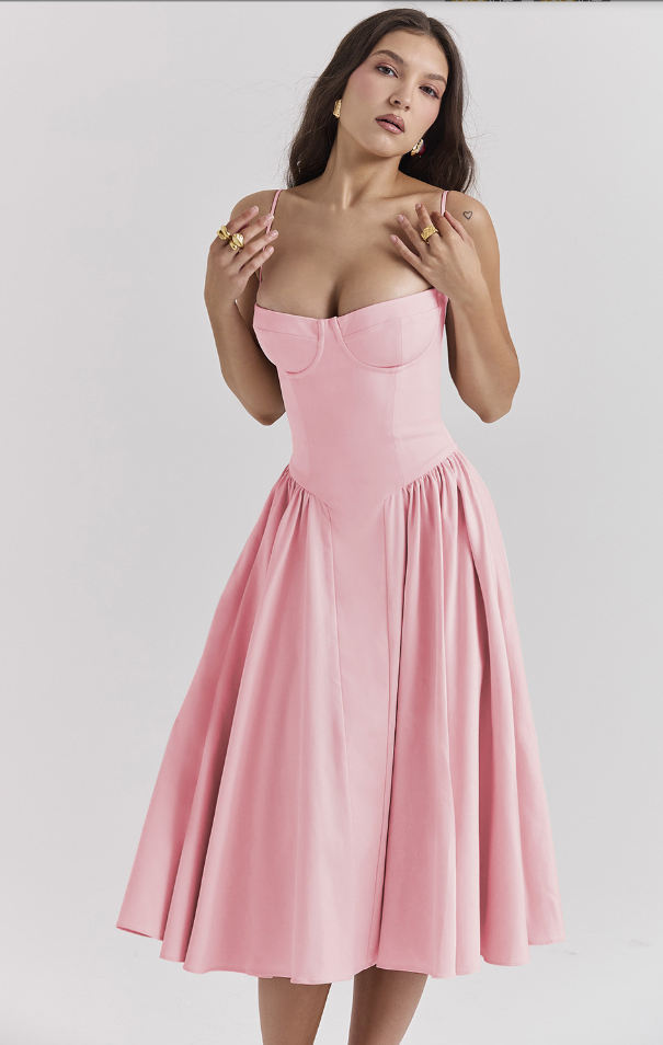 Lisette strapless corset midi dress – image 9