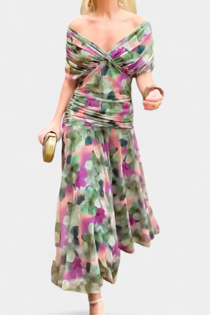Evangeline Elegant Flowing V Neck Maxi Dress - image 11