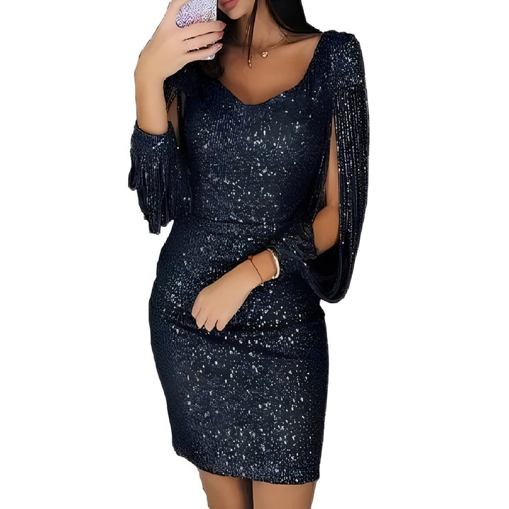 Faline satin midi dress in black