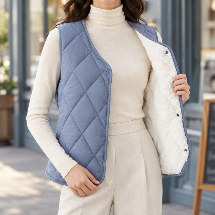 Ambrosia diamond quilted gilet with plush lining