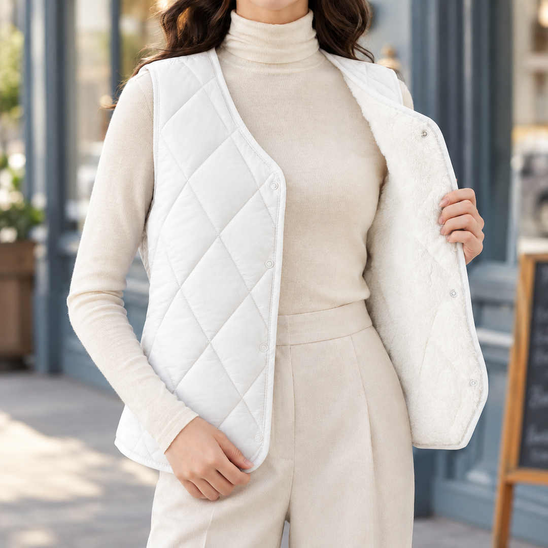 Ambrosia diamond quilted gilet with plush lining – image 4