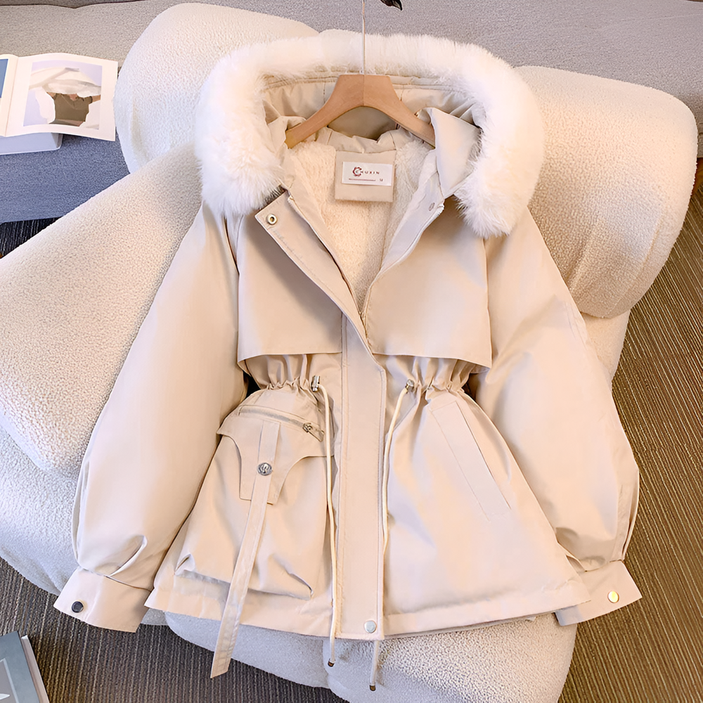 Celandine padded jacket with faux fur hood – image 2