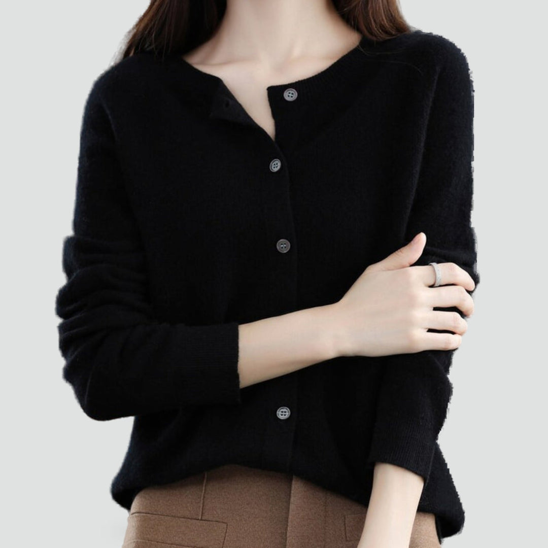 Liv merino wool cardigan in black