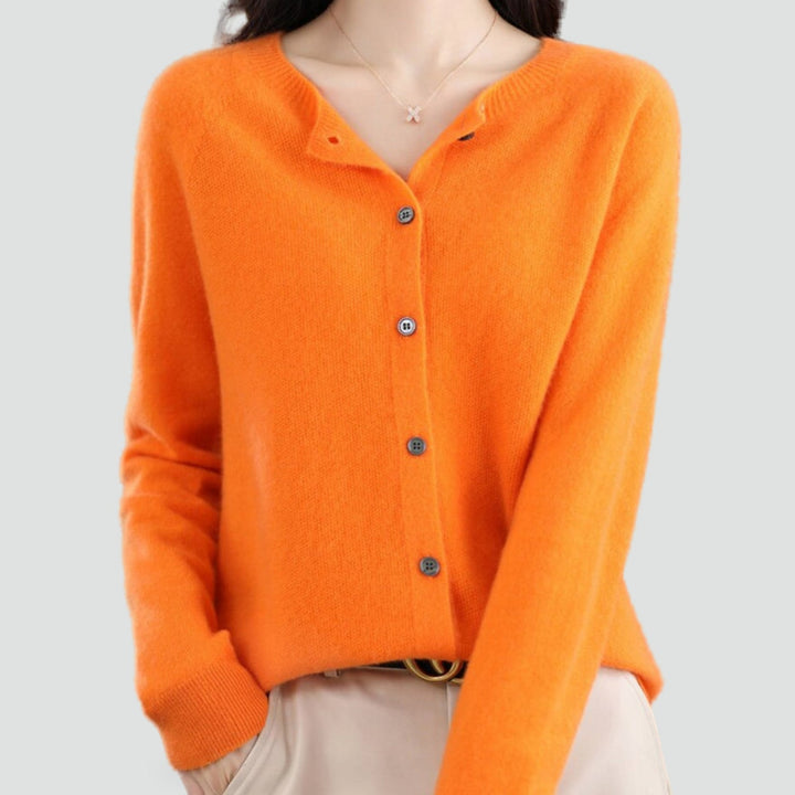Liv merino wool cardigan in orange